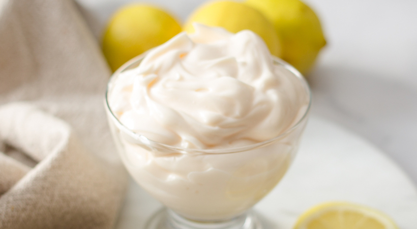 Homemade mayonnaise closeup