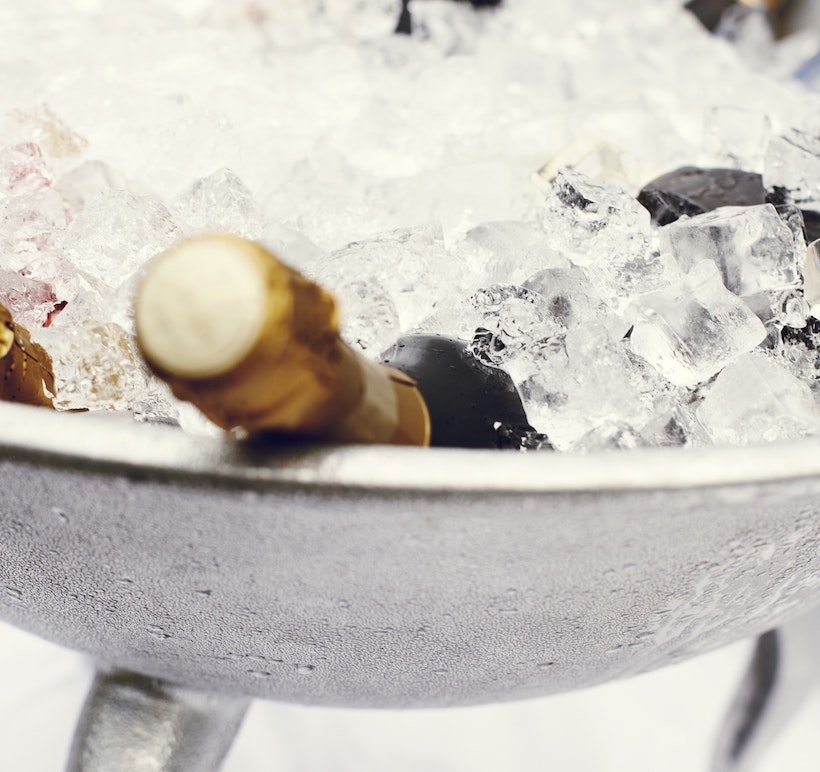 Wine in a bucket of ice