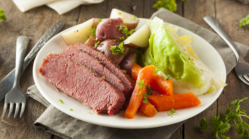 Homemade Corned Beef and Cabbage with Carrots and Potatoes