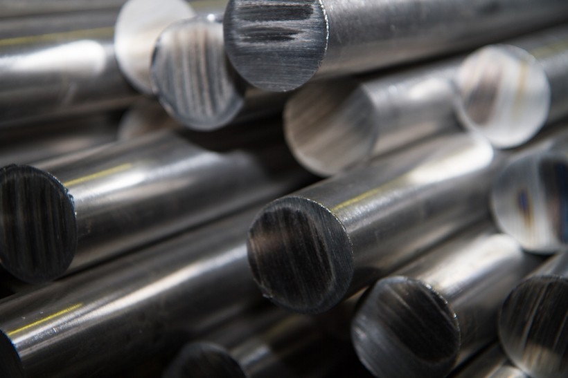 Titanium rods in a stack