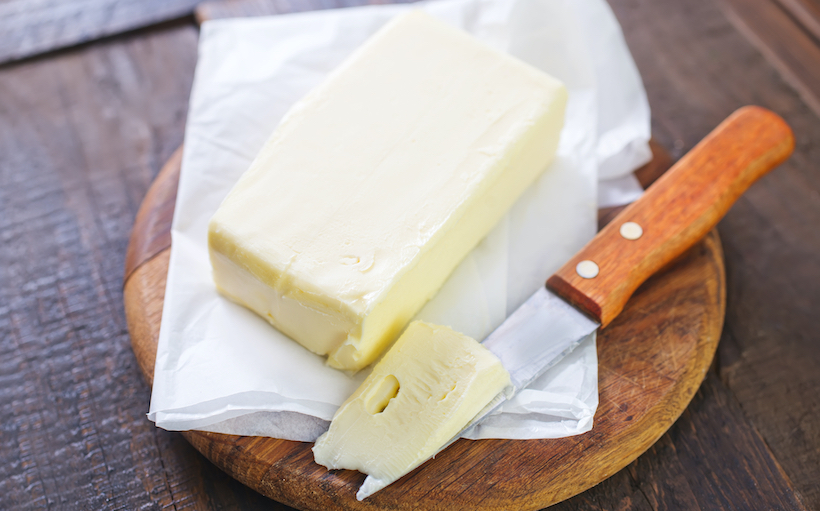 Butter Knife and Block on wooden table