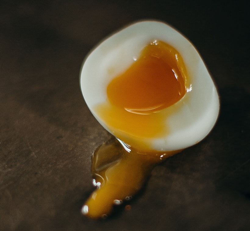 Soft boiled egg with runny yolk