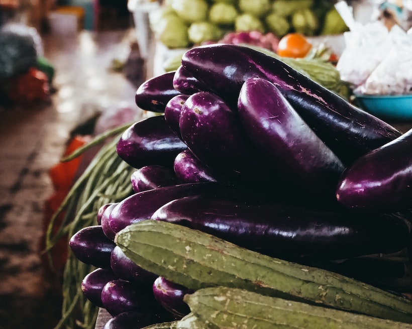 Eggplant and Zucchini at the Market