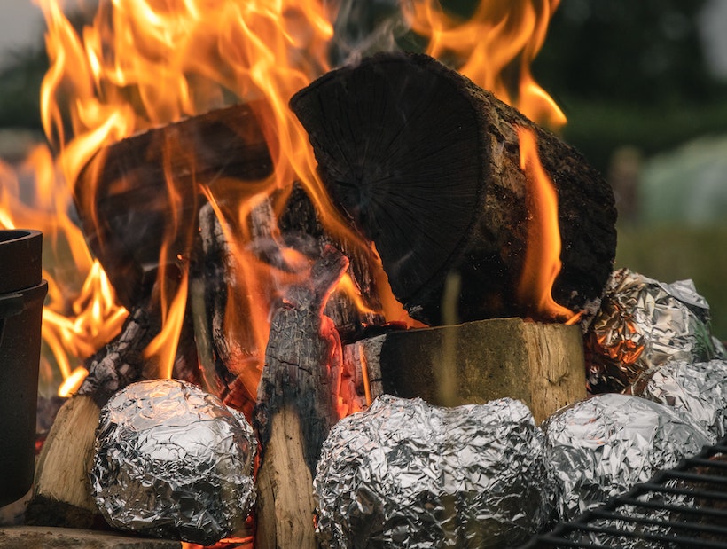 Cooking hobo packs on the grill