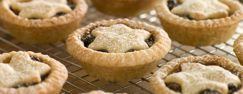 Mince pies cooling down on a rack